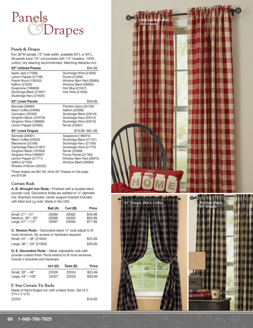 Piper Classics 2018 Ecatalog Barnside Lined Drapes 84 Quot